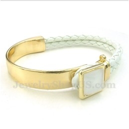 Heren Leren Titanium Armband