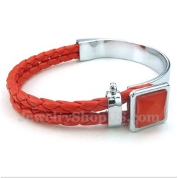 Heren Leren Titanium Armband