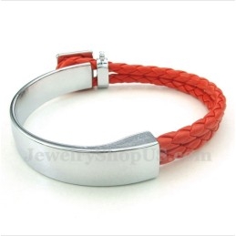 Heren Leren Titanium Armband