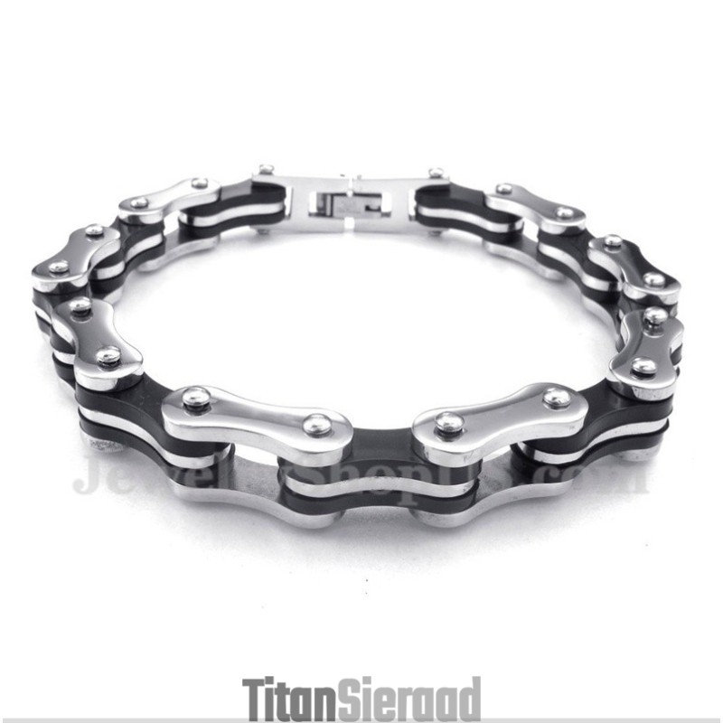 Heren Titanium Fietsketting Rubberen Armband