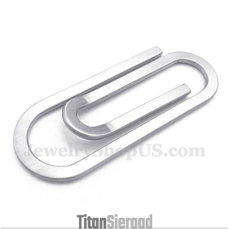 Titanium Paperclip Hanger Voor Heren Met Gratis Ketting