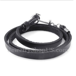 Heren Titanium Leren Armband