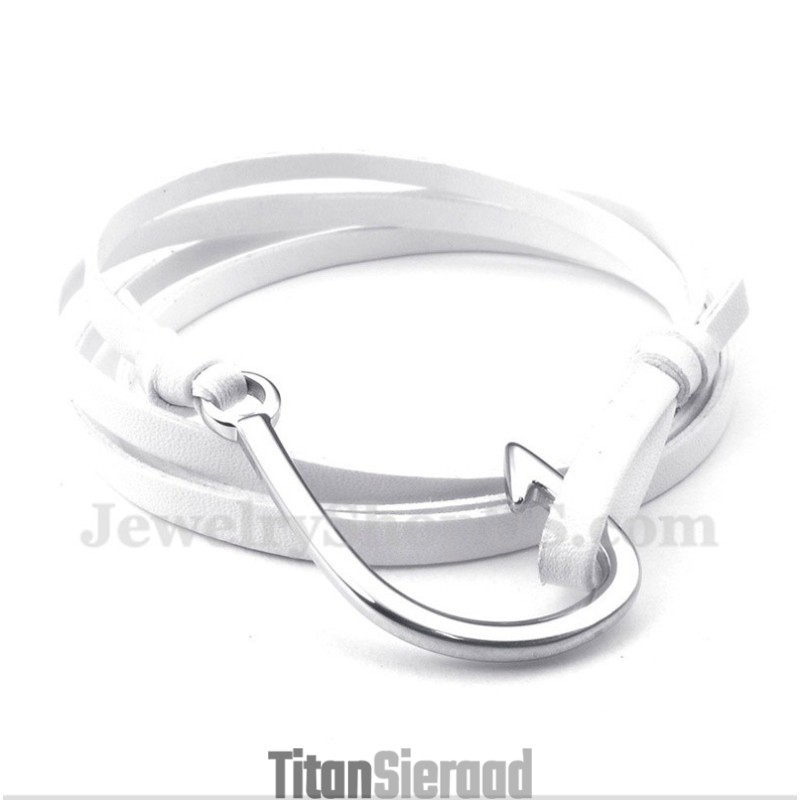 Heren Titanium Leren Armband Heren Titanium Leren Armband