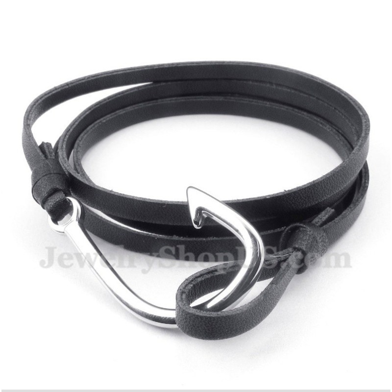 Heren Titanium Leren Armband