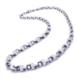 21,7 Inch Titanium Zilveren Fijne Ketting