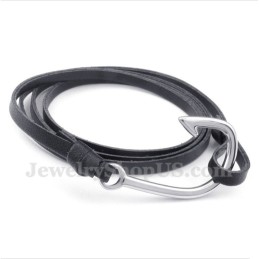 Heren Titanium Leren Armband