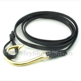 Heren Titanium Leren Armband