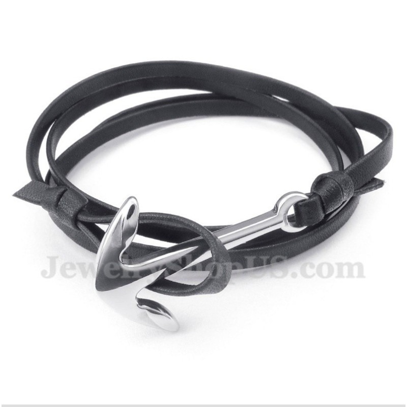 Heren Leren Titanium Armband