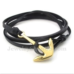 Heren Titanium Leren Armband