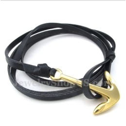 Heren Titanium Leren Armband