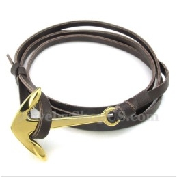 Heren Titanium Leren Armband