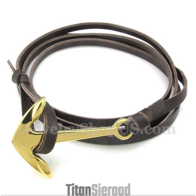 Heren Titanium Leren Armband Heren Titanium Leren Armband