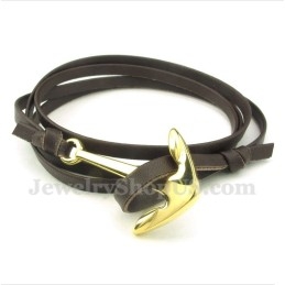Heren Titanium Leren Armband