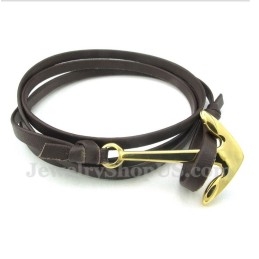 Heren Titanium Leren Armband