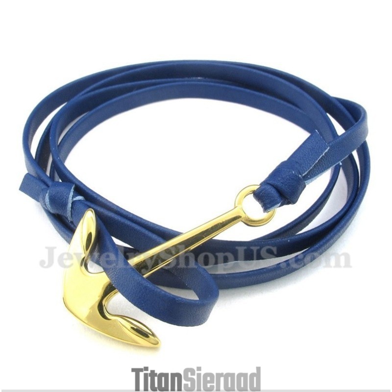 Heren Titanium Leren Armband