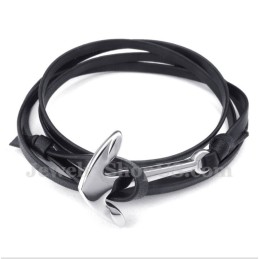 Heren Titanium Leren Armband