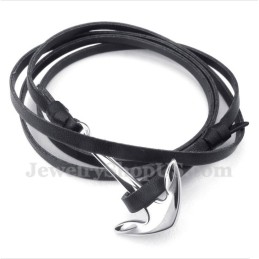 Heren Titanium Leren Armband