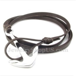 Heren Titanium Leren Armband