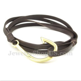 Heren Titanium Leren Armband