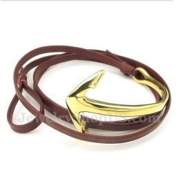 Heren Titanium Leren Ankerarmband