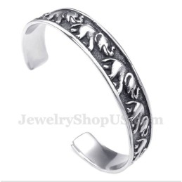 Titanium Olifant Armband Voor Heren
