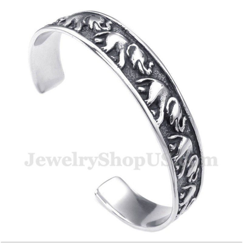 Titanium Olifant Armband Voor Heren