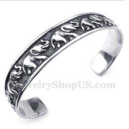Titanium Olifant Armband Voor Heren