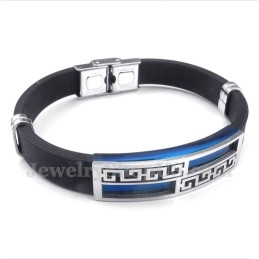 Heren Titanium Rubberen Blauwe Armband