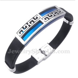Heren Titanium Rubberen Blauwe Armband