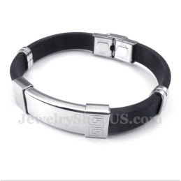 Herenarmband Van Titaniumrubber Met Grieks Meanderpatroon