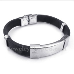 Herenarmband Van Titaniumrubber Met Grieks Meanderpatroon