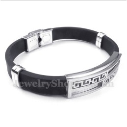 Herenarmband Van Titaniumrubber Met Grieks Meanderpatroon