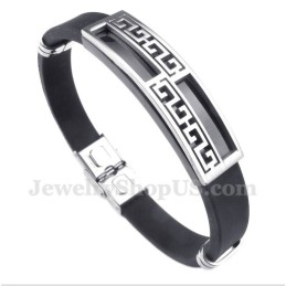 Herenarmband Van Titaniumrubber Met Grieks Meanderpatroon