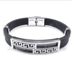 Herenarmband Van Titaniumrubber Met Grieks Meanderpatroon