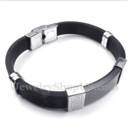 Herenarmband Van Titaniumrubber Met Grieks Meanderpatroon
