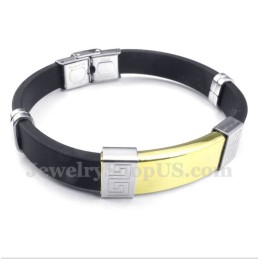 Herenarmband Van Titaniumrubber Met Grieks Meanderpatroon