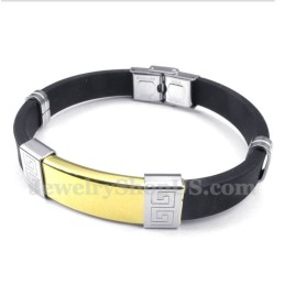 Herenarmband Van Titaniumrubber Met Grieks Meanderpatroon