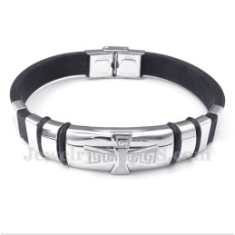 Herenarmband Van Titaniumrubber Met Grieks Meanderpatroon