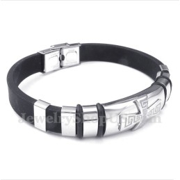 Herenarmband Van Titaniumrubber Met Grieks Meanderpatroon