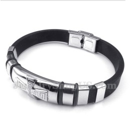 Herenarmband Van Titaniumrubber Met Grieks Meanderpatroon