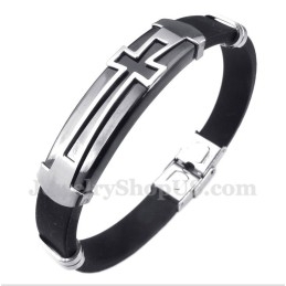 Heren Titanium Rubberen Kruisarmband