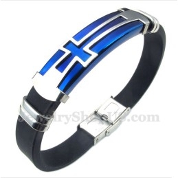 Heren Titanium Rubberen Kruisarmband