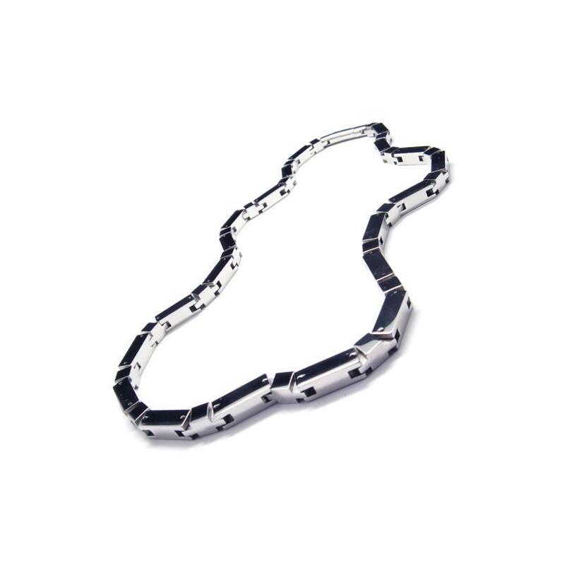 20,5 Inch Titanium Zilveren Kubusvormige Ketting