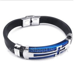 Heren Titanium Rubberen Kruisarmband