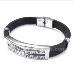 Herenarmband Van Titaniumrubber Met Grieks Meanderpatroon