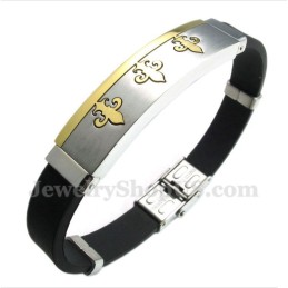 Heren Titanium Gouden Rubberen Armband