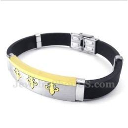 Heren Titanium Gouden Rubberen Armband