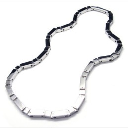 20,5 Inch Titanium Zilveren Kubusvormige Ketting