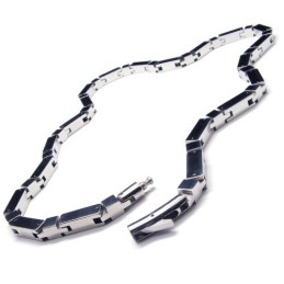 20,5 Inch Titanium Zilveren Kubusvormige Ketting