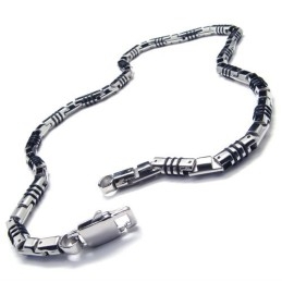 19,9 Inch Titanium Zilveren Kubusvormige Ketting